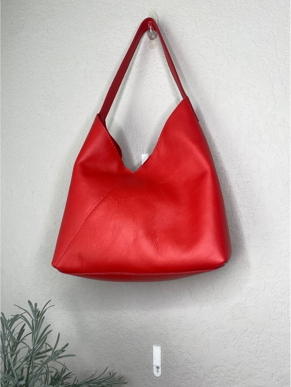 Portland Leather Red Hobo Shoulder Bag Purse - Picture 4 of 8